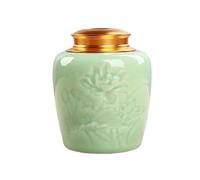 KOHUS Boîte de Thé Celadon Tea Can Black Tea Green Tea Sealed Jar Storage Medicine Bottle Ceramic Tea Can Conteneur de Stockage(A)