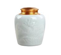KOHUS Boîte de Thé Celadon Tea Can Black Tea Green Tea Sealed Jar Storage Medicine Bottle Ceramic Tea Can Conteneur de Stockage(B)