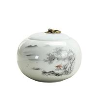 KOHUS Boîte de Thé Celadon Tea Can Large Single Can Sealed Can Set Ceramic Can Tea Can Conteneur de Stockage(C)