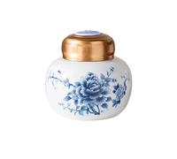 KOHUS Boîte de Thé Ceramic Insulation Lid Leak-Proof Sealed Jar for Chinese Medicine Powder Storage Jar for Wolfberry Bottle, Honey Jar and Vinegar Jar Conteneur de Stockage(B)