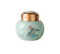 KOHUS Boîte de Thé Ceramic Insulation Lid Leak-Proof Sealed Jar for Chinese Medicine Powder Storage Jar for Wolfberry Bottle, Honey Jar and Vinegar Jar Conteneur de Stockage(C)