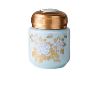 KOHUS Boîte de Thé Ceramic Liquid Sealed Jar with Silicone Lid Leak-Proof Chinese Medicine Ointment Square Jar Honey Storage Jar Ointment Tea Jar Conteneur de Stockage(D)