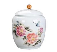 KOHUS Boîte de Thé Ceramic Tea Caddy with Large Capacity, Landscape Blue and White Porcelain Tea Box, Pu'er Black Tea Universal Sealed Multifunctional Storage Jar Conteneur de Stockage(C)