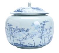 KOHUS Boîte de Thé Ceramic Tea Cans Empty Cans Large Sealed Cans Household Green Tea Black Tea Pu'er Longjing Storage Cans Moisture-Proof Tea Cans Conteneur de Stockage