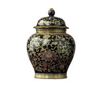KOHUS Boîte de Thé Enamel Tea Caddy Cloth Gift Box Ceramic Moisture-Proof Sealed Jar Black Tea Green Tea Scented Tea Storage Jar Conteneur de Stockage(A)