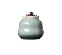 KOHUS Boîte de Thé Kiln-Transformed Celadon Glaze Tea Caddy - Sealed Tea Storage Jar, Pu'er and Dark Tea Storage Container, Moisture-Proof Handmade Small Tea Jar Conteneur de Stockage