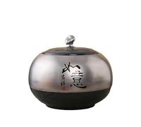 KOHUS Boîte de Thé Tea Caddy Ceramic Storage Caddy Silver Plated Tea Caddy Household Moisture Proof Chinese Pu'er Red Green White Tea Conteneur de Stockage
