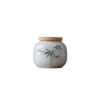 KOHUS Boîte de Thé White Porcelain Hand-Painted Persimmon Four Gentlemen Small Jar Ceramic Tea Can Underglaze Color Tea Storage Jar Sealed Tea Can Conteneur de Stockage(D)