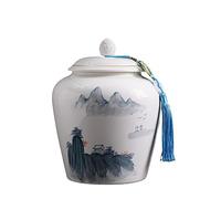 KOHUS Boîte de Thé White Porcelain Tea Cans, Ceramic Cans, Pu'er Awakening Tea, Sealed Moisture-Proof Tea Cans, General Cans Conteneur de Stockage(B)