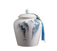 KOHUS Boîte de Thé White Porcelain Tea Cans, Ceramic Cans, Pu'er Awakening Tea, Sealed Moisture-Proof Tea Cans, General Cans Conteneur de Stockage(A)