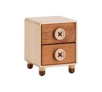 KOHUS Mesas De Noche Para Dormitorio Armoire De Rangement for Table De Chevet, Armoire De Rangement À Double Tiroir en Bois Massif Table D'appoint/Table De Nuit avec Tiroirs(02)