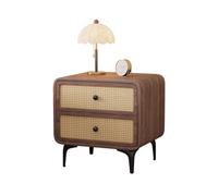 KOHUS Mesas De Noche Para Dormitorio Home Creative Chambre Table de chevet en bois massif Simple Rotin Meuble de rangement haut de gamme Table d'appoint Table de chevet avec tiroirs (C: 60 cm x 40 cm