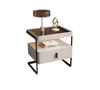 KOHUS Mesas De Noche Para Dormitorio Table De Chevet en Verre, Chambre À Coucher, Chambre Principale Haut De Gamme, Simple Et Moderne Table D'appoint/Table De Nuit avec Tiroirs