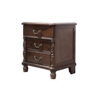 KOHUS Mesas De Noche Para Dormitorio Vintage Chambre Trois Tiroirs Armoire de Rangement Rustique Bois Massif Table de Chevet Table de Chevet Table de Chevet avec Tiroirs