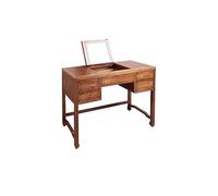 KOHUS Miroir De Courtoisie avec Lumières Et Ensemble De Coiffeuse Chinoise en Bois, Table de Chevet de Chambre à Coucher, Coiffeuse de Petite Taille Vanité pour Adolescents avec Miroir Et Tabouret