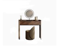 KOHUS Miroir De Courtoisie avec Lumières Et Ensemble De Coiffeuse de Chambre à Coucher, Coiffeuse Simple for Petit Appartement avec Tabouret Vanité pour Adolescents avec Miroir Et Tabouret