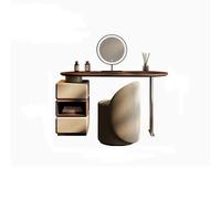 KOHUS Miroir De Courtoisie avec Lumières Et Ensemble De Coiffeuse Moderne for Chambre à Coucher, Petite Coiffeuse Domestique avec Armoire et Bureau Vanité pour Adolescents avec Miroir Et Tabouret