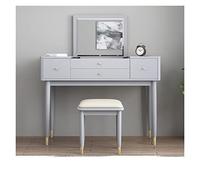 KOHUS Miroir De Courtoisie avec Lumières Et Ensemble De Commode Flip-Top Et Bureau en Un, avec Tiroirs Et Miroirs Pieds Métal Vanité pour Adolescents avec Miroir Et Tabouret(C)