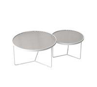 KOHUS Petites Tables d'appoint pour Chambre à Coucher Table Basse Ronde en Verre trempé for Grand et Petit Appartement, Salon Simple, ménage Table d'appoint pour Chambre d'enfant avec rangeme