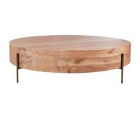 KOHUS Petites Tables D'appoint pour Chambre Table Basse américaine en Bois Massif, Ronde, rétro, for Salon, Table à thé, lit et Petit déjeuner Table Basse de Salon(80 * 80 * 35cm)