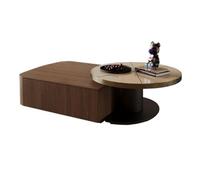 KOHUS Petites Tables D'appoint pour Chambre Table Basse en Bois Massif, Table Basse en métal, Meuble de Rangement, Table de Salon Table Basse de Salon