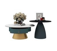 KOHUS Petites Tables D'appoint pour Chambre Table Basse Gigogne Ensemble de 2, Table Basse Ronde de Salon, Table Basse Table Basse Petit Espace Table Gigogne Table Basse de Salon(A)