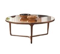 KOHUS Petites Tables D'appoint pour Chambre Table Basse Ronde Nordique Simple en Bois, Meuble de Salon, canapé en Verre, Table Ronde combinée Table Basse de Salon(108cm)