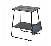 KOHUS Petites Tables D'appoint pour Chambre Table D'appoint De Canapé Simple, Mode Nordique, Table Basse, Support De Rangement, Table Basse en Métal Et Verre Table Basse de Salon