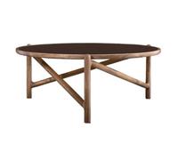 KOHUS Petites Tables D'appoint pour Chambre Table d'appoint de Salon Table Basse Ronde en Bois Nordique Table à thé Simple en Verre for Petit Appartement Table Basse de Salon(100cm)