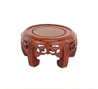 KOHUS Support pour Bonsaï Flower Pot Base Stone Bouddha Statue Vase Ornements Base en Bois Handicraft Stand Base de Théière Sculptée Support pour Plantes en Pot(S)