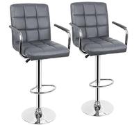 KOHUS Tabourets de Bar 2 Pièces/Ensemble de tabourets de Bar Nordique tabourets de Bar à Haute Table de Barre Caisse Tabouret de Bureau Rotatif Tabouret de Bar de Cuisine de Bar Tabourets de Bar(Gray)