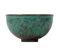 KOHUS Tasse à thé Tasse ronde en pin vert, changement de four, tasse à thé 50ml, céramique émaillée haute température, service à thé rétro Kung Fu, petites tasses à thé, poignée latérale Tasse à thé