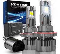 KOHYIER Ampoule LED H13 Ventilée 40000LM 180W, 800% Lumineuse 6500K Blanc 12V 24V, 1:1 Mini Taille Plug and Play H13 9008 LED Hi/Lo pour Voiture et Moto, Lot de 2