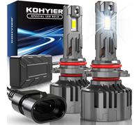 KOHYIER Ampoule LED HB3 Ventilée 40000LM 180W, 800% Lumineuse 6500K Blanc 12V 24V, Plug and Play HB3 9005 LED pour Voiture et Moto, Lot de 2