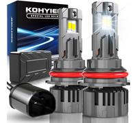 KOHYIER Ampoule LED HB5 Ventilée 40000LM 180W, 800% Lumineuse 6500K Blanc 12V 24V, 1:1 Mini Taille Plug and Play HB5 9007 LED Hi/Lo pour Voiture et Moto, Lot de 2