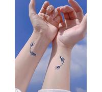 Koi - Autocollant De Tatouage À Base De Plantes, Jus Semi-Permanent, Imperméable, Longue Durée, Autocollant De Couple, Simulé De Poisson Rouge