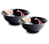 Koi-Bowls - AsiATICA - Bols à ramen en porcelaine, différentes tailles - Bol asiatique de qualité supérieure pour riz, pâtes, tapas, udon, céréales, soupes - Fabriqué au Japon (lot de 2 bols Ø 21 cm,