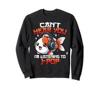 Koi Carp Japanese Pop Can't Hear You J'écoute de la J-Pop Sweatshirt