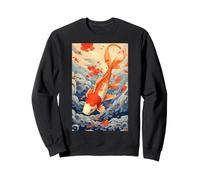 Koi Carpe Poisson Kawaii Cerisier Japonais Fleur Sakura Hokusai Sweatshirt