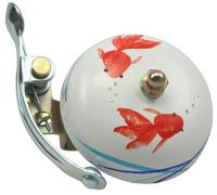 Crane Suzu Hand Painted Bike Bell Argenté Koi