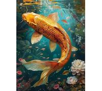 Koï doré Puzzle 500 Pièces pour Adultes, Puzzle Impossible, Puzzles Classique pour Adulte, Puzzles Coloré Jeu de Famille et Team Building