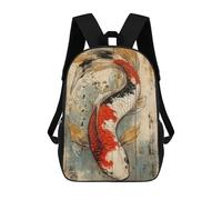 Koi Fish Art on Wood Panel Wooden Japanese Decor Sacs À Dos Pour Enfants, Sac À Dos Scolaire, Sac À Dos Imprimé En 3D Pour Enfants, Sac À Dos De Voyage, Sac À Livres, Sac D'école Pour Enfants 17inch
