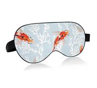 Koi Fish Corals Sleep Eye Mask, Sleeping Mask & Blindfold with Elastic Headband Soft Comfort Eyeshade Sleep Cover for Travel Yoga Nap