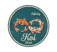Koi Fish Infinity Loop Eternal Waters Endless Cycle Forever Plaque en métal