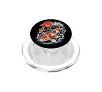 Koi Fish Japanese Wave Sunset Zen Carpe Art Art PopSockets PopGrip pour MagSafe