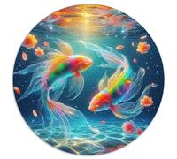 Koi Fish Puzzle pour Adultes Classiques Beautiful Carp Jeu Éducatif Défi Jouets De Décoration Familiale Jeux De Puzzle pour Toute La Famille 1000pcs (67.5x67.5cm)