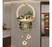 Koi Fish Wall Art avec LED, peinture multicolore de haute montagne et eau qui coule, lampe décorative pour entrée couloir