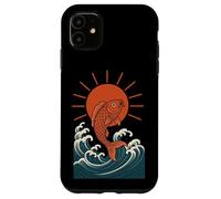 Koi Fish Wave Sun Art japonais Style Luck Strength Coque pour iPhone 11