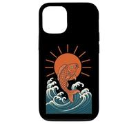 Koi Fish Wave Sun Art japonais Style Luck Strength Coque pour iPhone 12/12 Pro