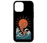 Koi Fish Wave Sun Art japonais Style Luck Strength Coque pour iPhone 12 Pro Max